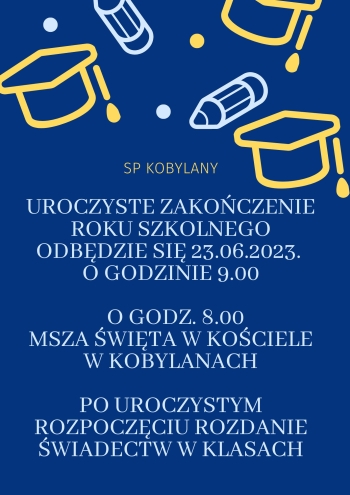 Niebieski Ilustrowany Ikony Zakończenie Nauki Program