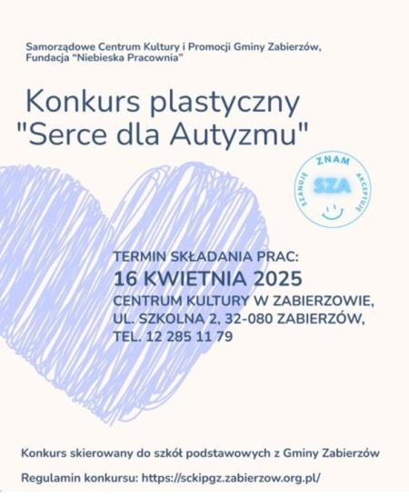 KONKURS PLASTYCZNY ''SERCE DLA AUTYZMU''