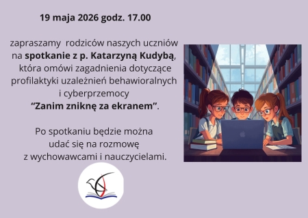 SPOTKANIE Z RODZICAMI 19.05.2026 GODZ. 17.00 